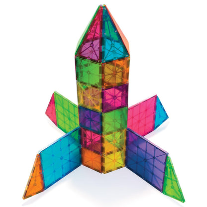 Magna-Tiles Magnetic Building Toys,Clear Colors Set,Multi Color (100 Pieces)