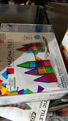 Magna-Tiles Magnetic Building Toys,Clear Colors Set,Multi Color (100 Pieces)