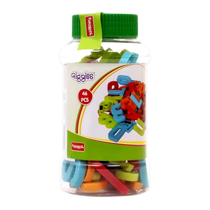 Funskool Giggles -Magnetic Letters & Numbers, 46 pcs Magnetic Letters and Numbers, Educational Toy, Preschool Toy, 3 Years and Above, Multicolor