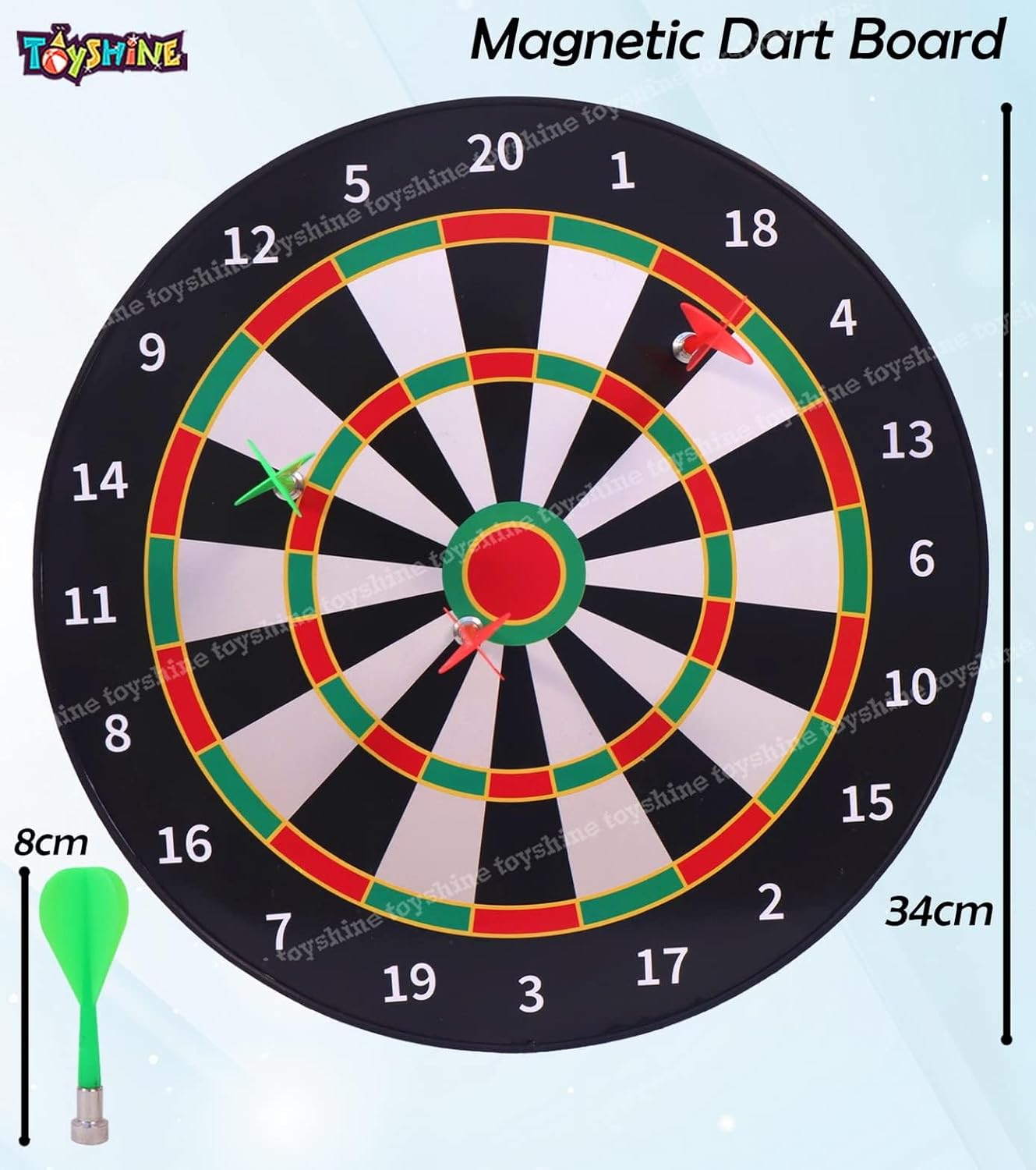 Magnetic Dart Board with 6 Darts, 33 cm Diameter