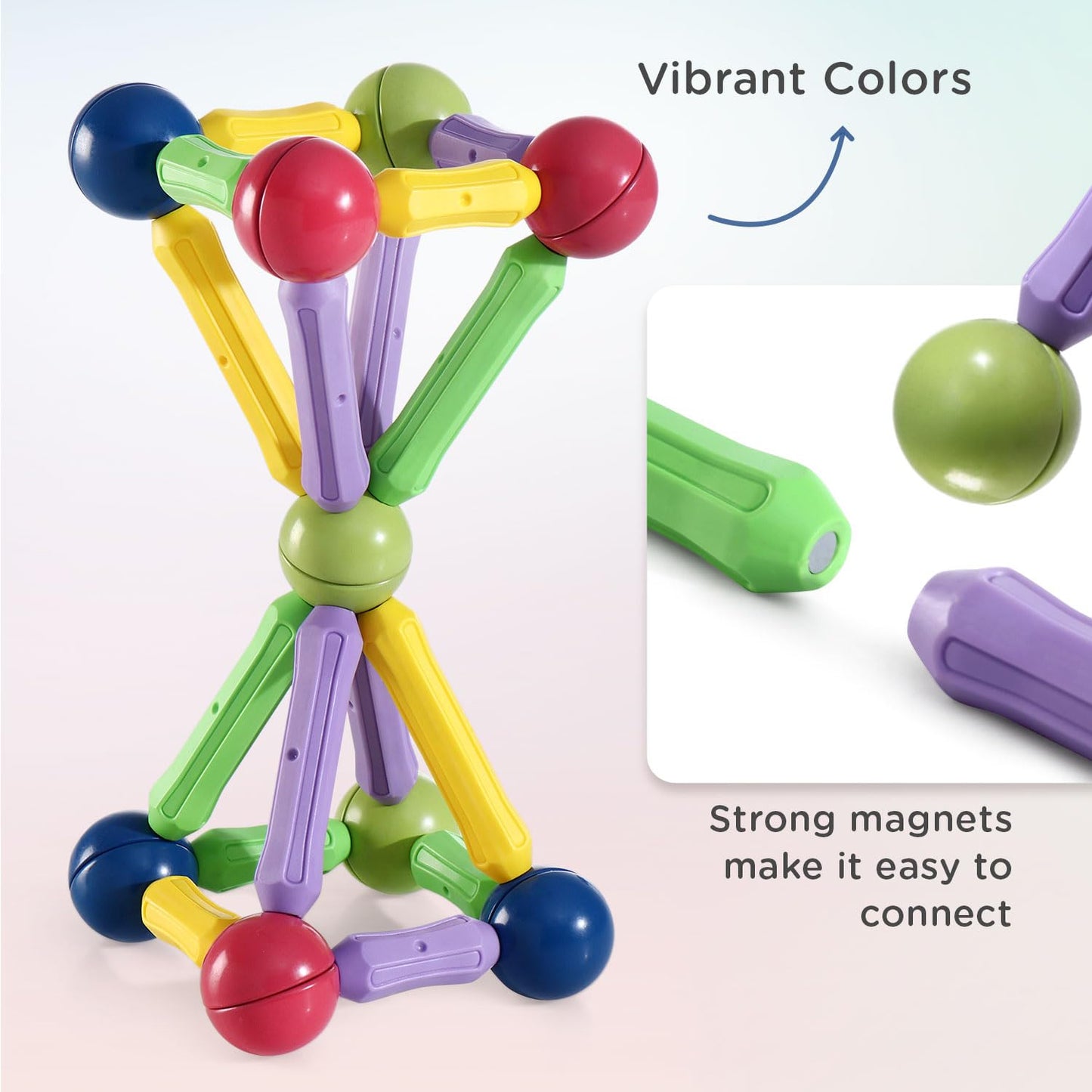 Magnetic Building Block Rod Set – 36 Pcs