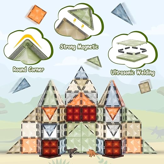 Magnetic Blocks for Kids Tiles, Magneticc Blocks for Kidss, Constructing & Learning Builder Educational Kids Magnetic Game (Magnetic Tiles 40)