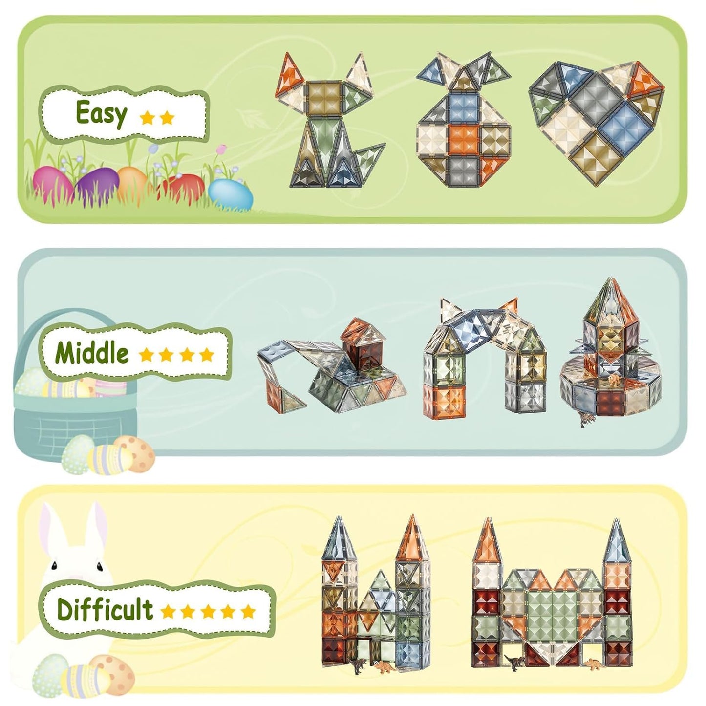 Magnetic Blocks for Kids Tiles, Magneticc Blocks for Kidss, Constructing & Learning Builder Educational Kids Magnetic Game (Magnetic Tiles 40)