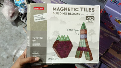 Magnetic Blocks for Kids Tiles, Magneticc Blocks for Kidss, Constructing & Learning Builder Educational Kids Magnetic Game (Magnetic Tiles 40)