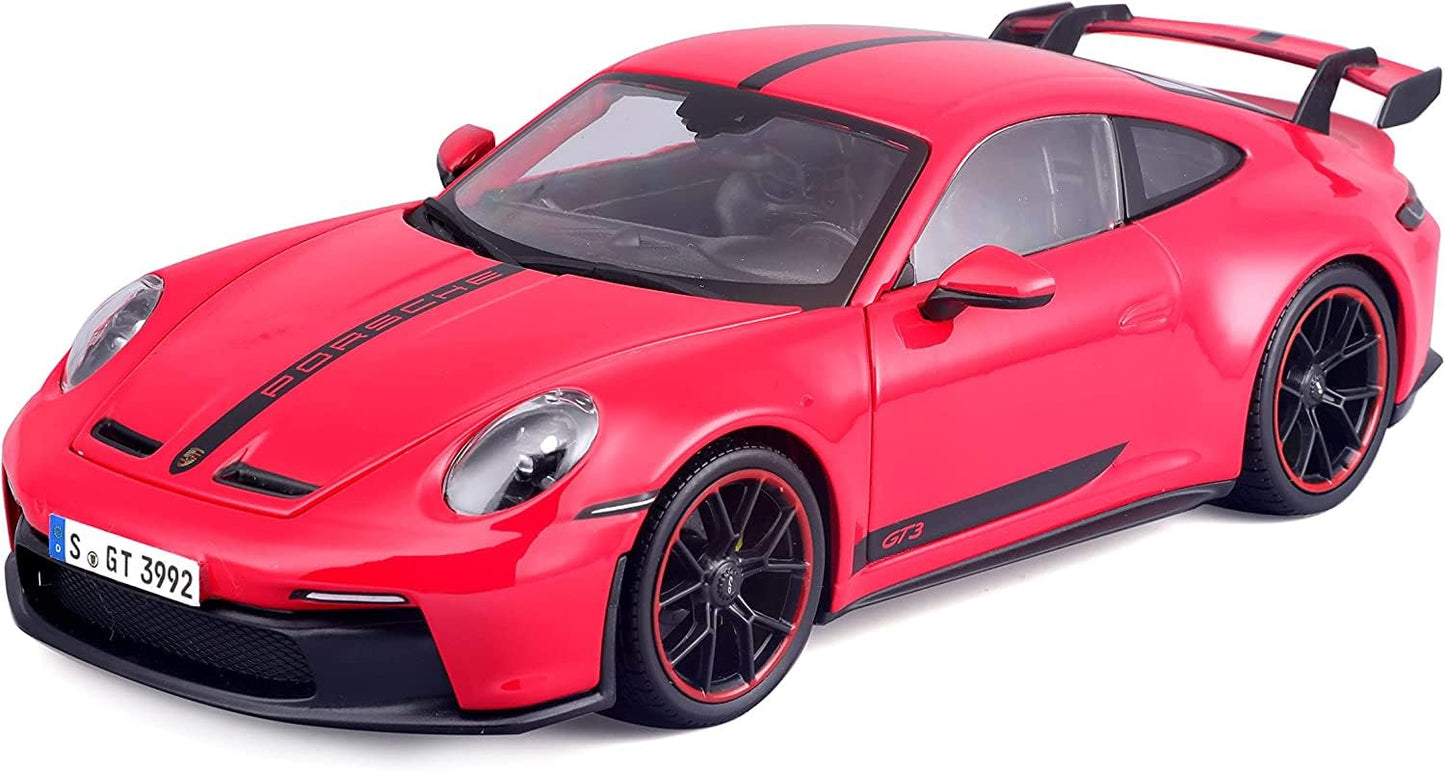 Maisto - 1/18 Scale Model Compatible with Porsche 911 GT3 RS 2023 Premium Edition (Red) Sports Car Miniature Collectible Model