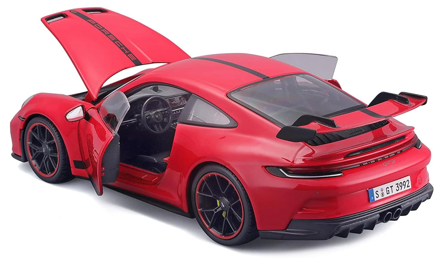 Maisto - 1/18 Scale Model Compatible with Porsche 911 GT3 RS 2023 Premium Edition (Red) Sports Car Miniature Collectible Model