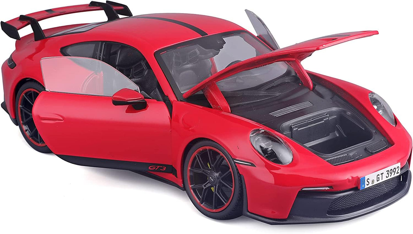 Maisto - 1/18 Scale Model Compatible with Porsche 911 GT3 RS 2023 Premium Edition (Red) Sports Car Miniature Collectible Model