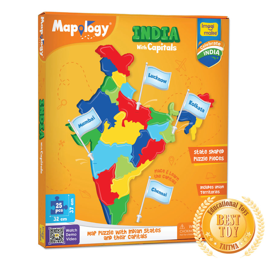 Mapology Imagimake India with Captials 25 pcs