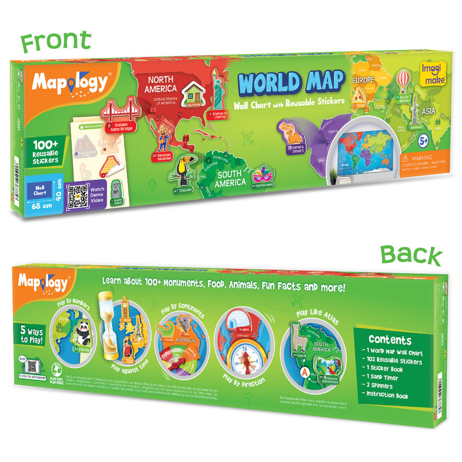 Mapology Imagimake World Map 100 + stikers
