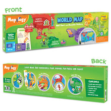 Mapology Imagimake World Map Wall Chart with Reusable Stickers