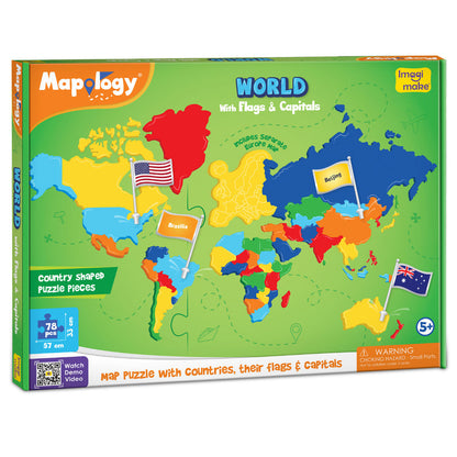 Mapology Imagimake World with Flags & Capitals 78pcs