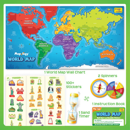 Mapology Imagimake World Map 100 + stikers