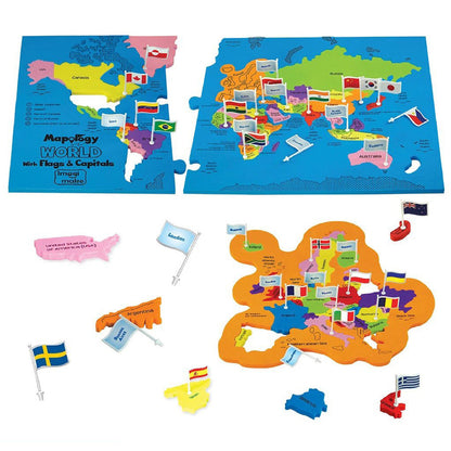 Mapology Imagimake World with Flags & Capitals 78pcs