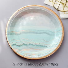 AM Anna Marble Print Disposable Paper Plates - Pack of 10