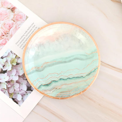 AM Anna Marble Print Disposable Paper Plates - Pack of 10
