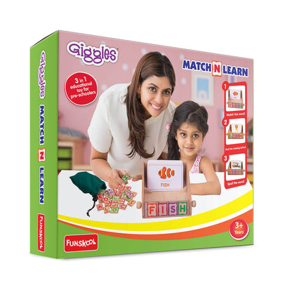 Giggles Funskool Ramp Racer, Wooden Racing Toy for Kids with 3 Mini Cars, Encourages Learning & Development, Motor Skills, Fun Activity for Preschool, Gift Set for Kid, Age 18+ Months