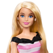 Barbie Doll and Accessories, 65th Anniversary Commemorative Doll with Blonde Hair, Pink and White Striped Dress with Matching Heels