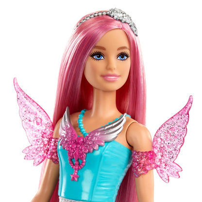 Barbie Doll with 2 Fantasy Pets & Dress, Malibu” Doll from A Touch of Magic™, 7-inch Long Hair