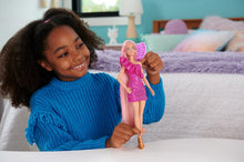 Barbie® Doll, Fun & Fancy™ Hair with Extra-Long Colorful Blonde Hair and Glossy Pink Dress, 10 Hair and Fashion Play Accessories