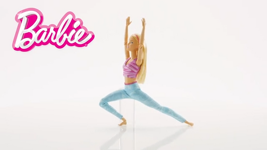 Barbie Made to Move Fashion Doll with Blonde Hair Wearing Removable Pink Sports Top & Blue Yoga Pants, 22 Bendable “Joints”