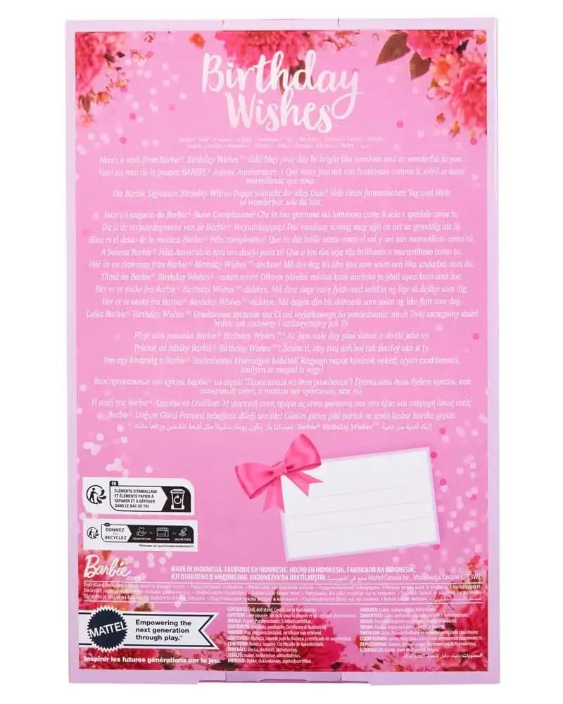 Barbie Signature Birthday Wishes Doll, Collectible in Satiny Lilac Dress with Wavy Brown Hair and Giftable Packaging