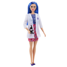 Barbie Scientist Doll (12 inches), Blue Hair, Color Block Dress, Lab Coat & Flats, Microscope Accessory, Great Gift for Ages 3 Years Old & Up