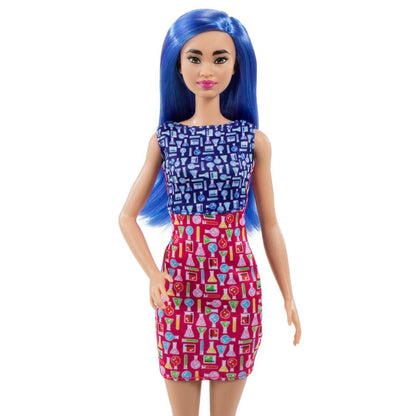 Barbie Scientist Doll (12 inches), Blue Hair, Color Block Dress, Lab Coat & Flats, Microscope Accessory, Great Gift for Ages 3 Years Old & Up