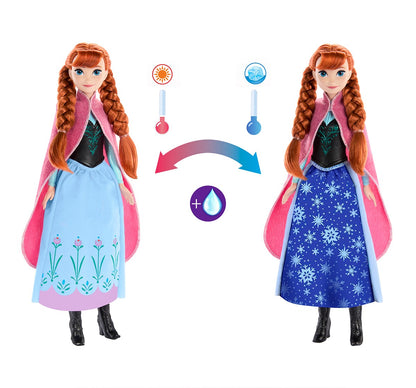 Mattel Disney Frozen Anna Magical Color-Change Skirt Fashion Doll, Inspired by Disney Movie, Posable