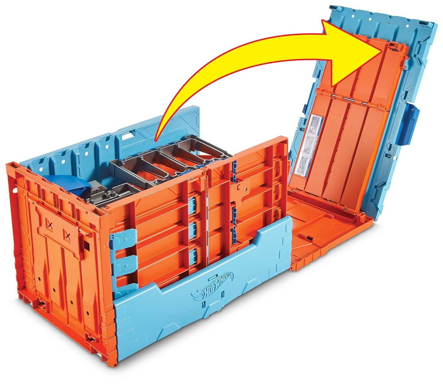 Hot Wheels Race Crate with 3 Stunts in 1 Set Portable Storage Ages 6 to 10