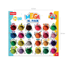 Fundough Funskool Mega XL Pack, Play Dough, Art and Craft Set for Kid, 24 Colorful Tubs of 25g Each (600g Total), Learning, Fun & Engaging, Multicolour, Gift Set for Kids, Age 3+ Years