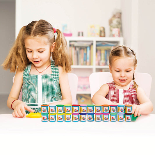 Fundough Funskool Mega XL Pack, Play Dough, Art and Craft Set for Kid, 24 Colorful Tubs of 25g Each (600g Total), Learning, Fun & Engaging, Multicolour, Gift Set for Kids, Age 3+ Years