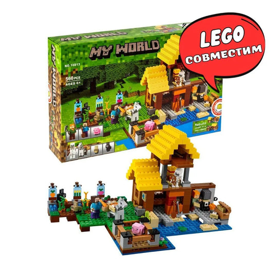 LEGO 21249 Minecraft The Crafting Box 4.0, 2-in-1 Set for Building, Towers on the River or Cat Hut, with Alex, Steve, Creeper and Zombie Mobs, Action Toy for Children, Boys and Girls