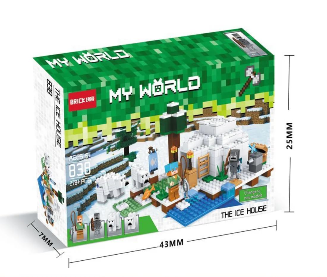 Minecraft The Ice House Building Block Set 278 Pieces LEGO Compatible