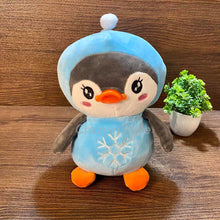 Adorable Grey Penguin Plush Toy with Yellow and Pink Scarf and Hoodie for Kids | Soft & Cuddly Stuffed Animal LMI11927