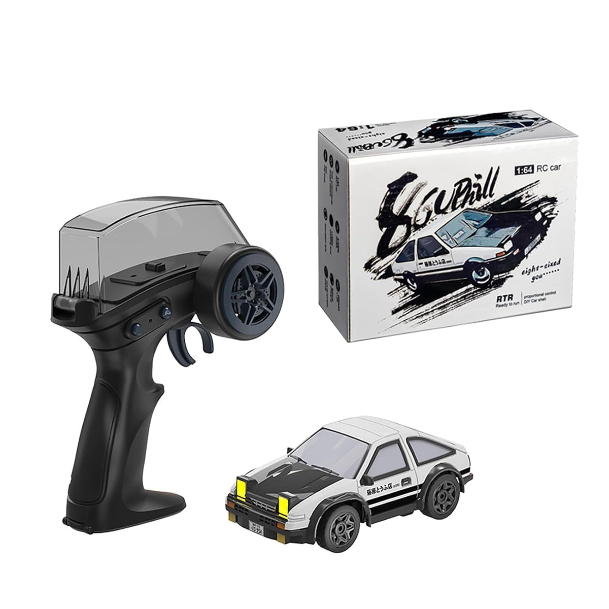Mini RC Drift Car 1:64 Scale – 2.4GHz Rechargeable 4WD Desktop Racing Car with LED Lights