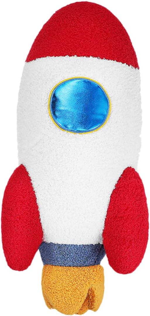 Cabilock Space Rocket Doll Decoration Space Themed Children's Decoration Space Animal Plush Space Pillow Short Plush