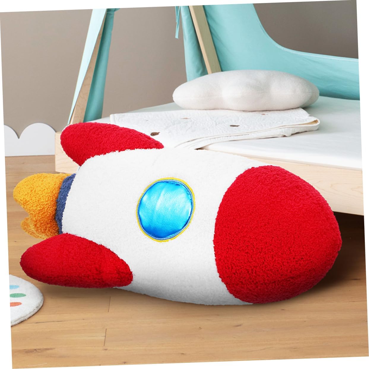 Cabilock Space Rocket Doll Decoration Space Themed Children's Decoration Space Animal Plush Space Pillow Short Plush