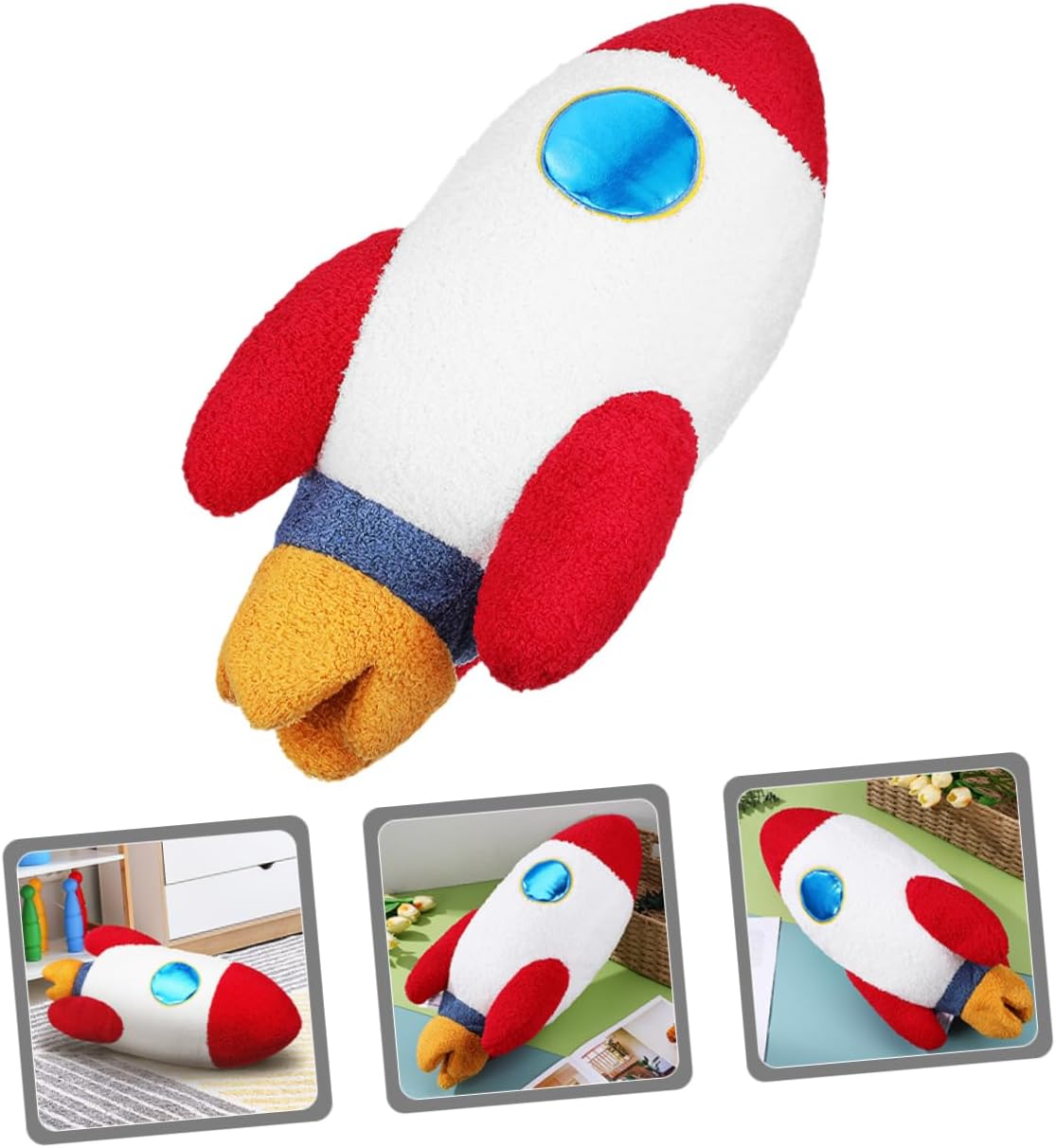 Cabilock Space Rocket Doll Decoration Space Themed Children's Decoration Space Animal Plush Space Pillow Short Plush