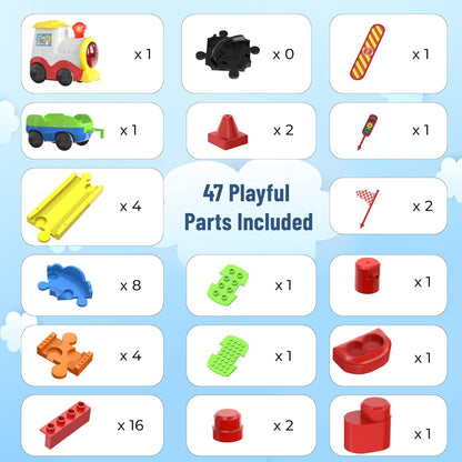 Mirana Block Rider 47 Pcs Interlocking Train Set with Rechargeable Engine