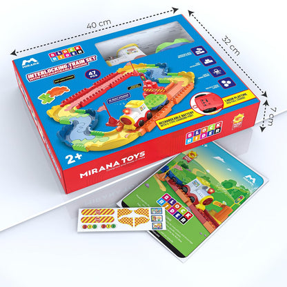 Mirana Block Rider 47 Pcs Interlocking Train Set with Rechargeable Engine