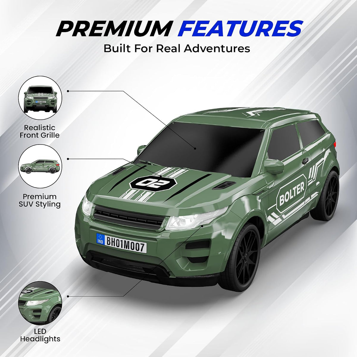 Mirana Bolter SUV RC Car with Turbo Boost and LED Lights