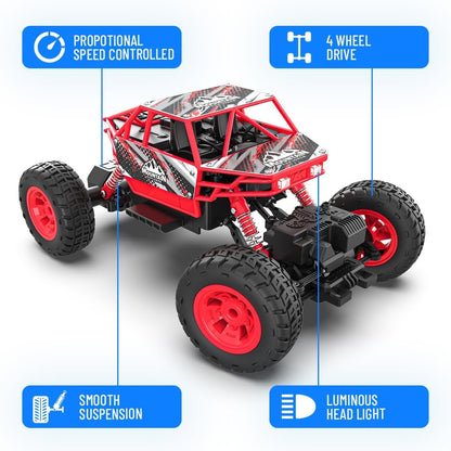 Varrnii ENTERPRISE! Duster C-Type USB Rechargeable 4x4 RC Car | Car with Nitro Boost, Spring Suspensions | 4WD Rock Crawler | Fun RC Toy Gift for Kids (4 Wheel Drive)
