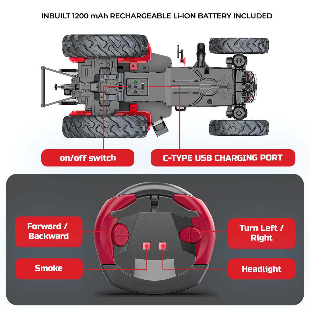 Mirana Mahindra NOVO 605 RC Tractor with Smoke and Lights