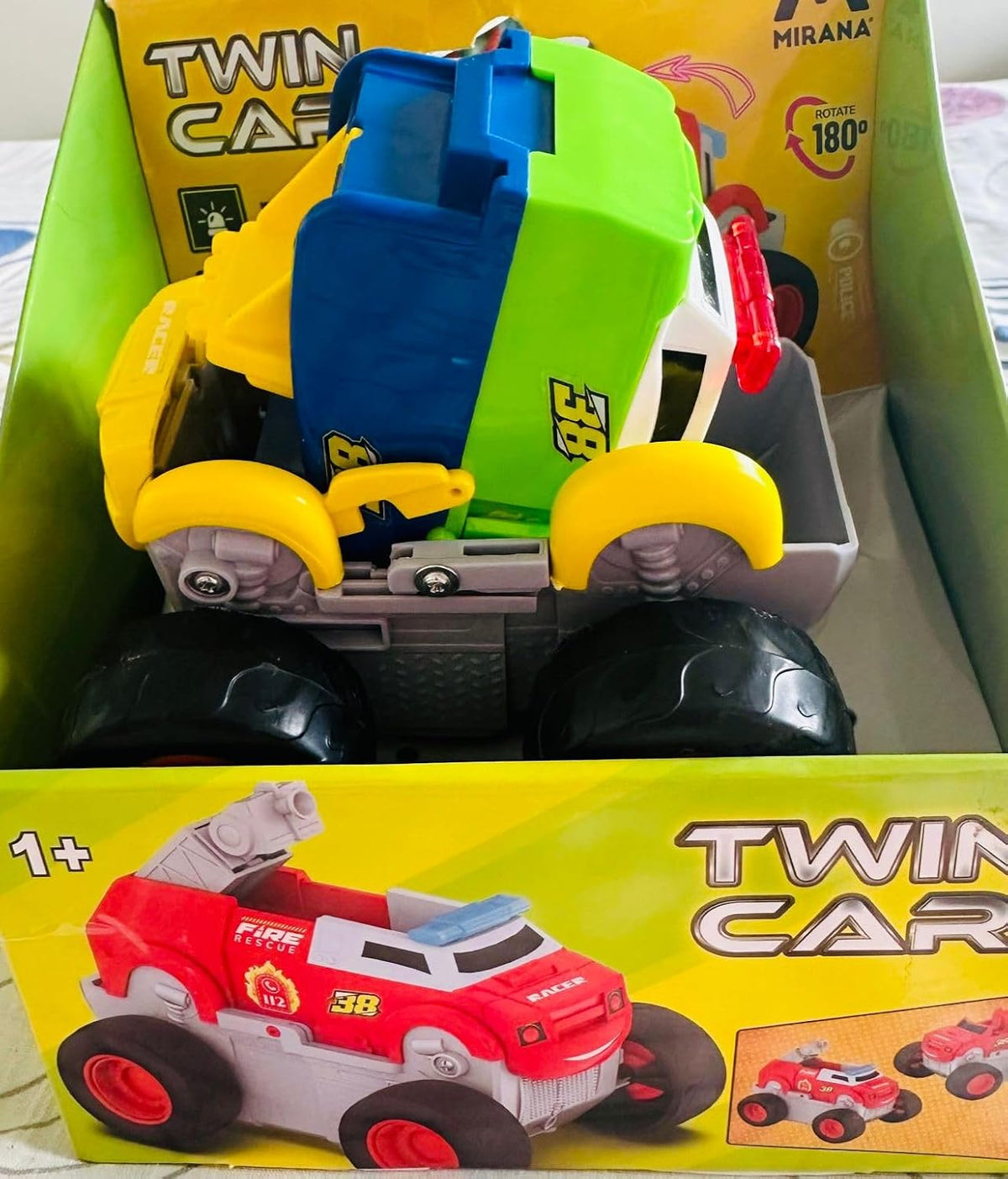 Mirana Twin Car 2 in 1 Friction Powered Monster Truck Toy