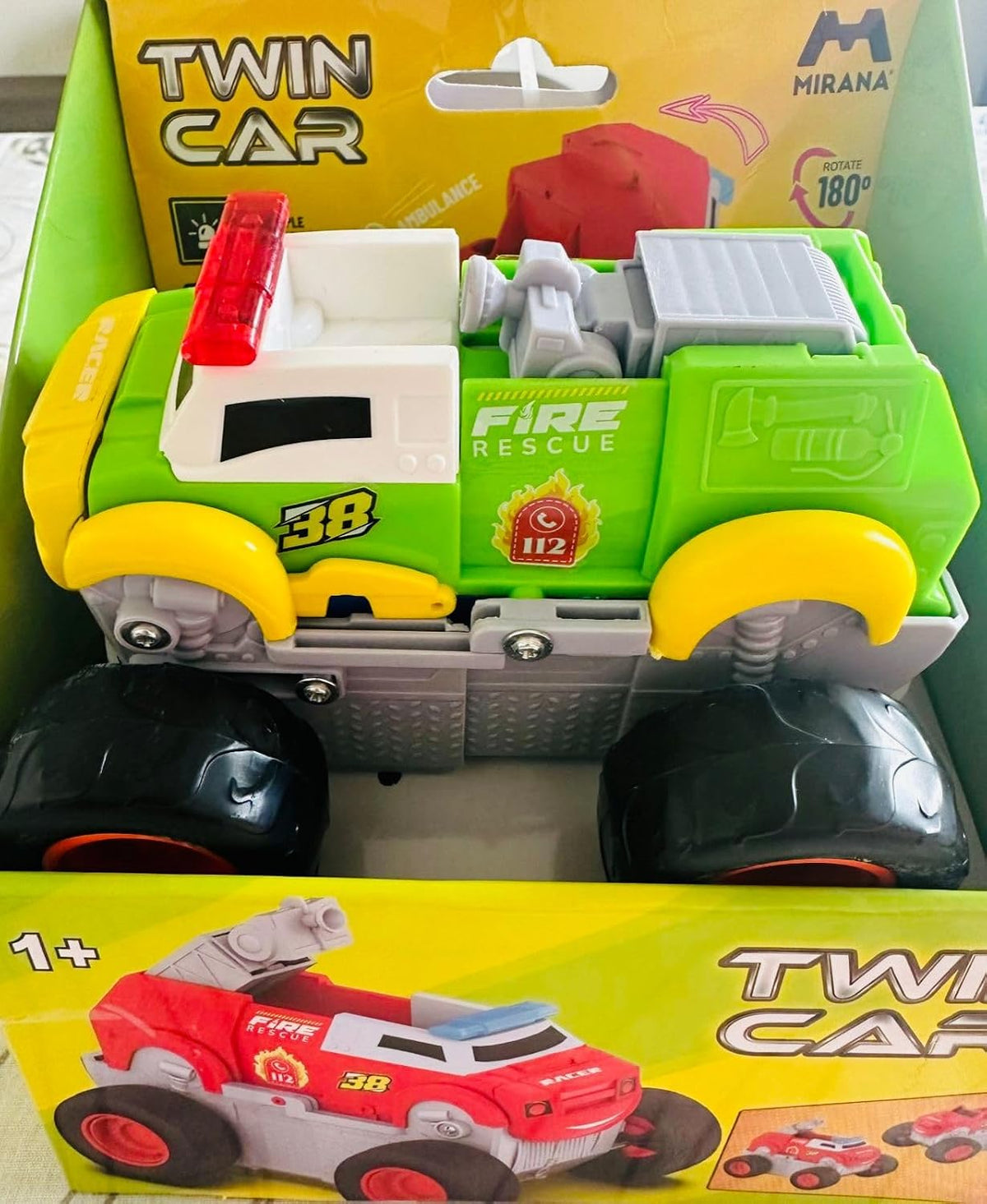 Mirana Twin Car 2 in 1 Friction Powered Monster Truck Toy