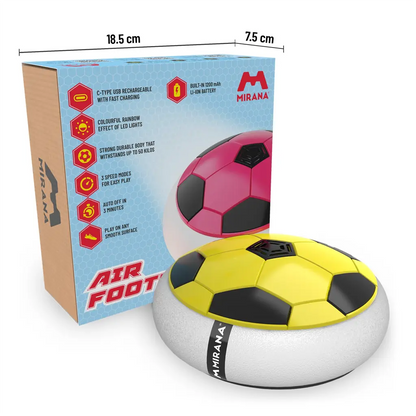 Mirana Type-C USB Rechargeable Hover Football Indoor Floating Hoverball Soccer | Air Football Neon Lite | Made in India Fun Toy Best Gift for Boys and Kids (Red)