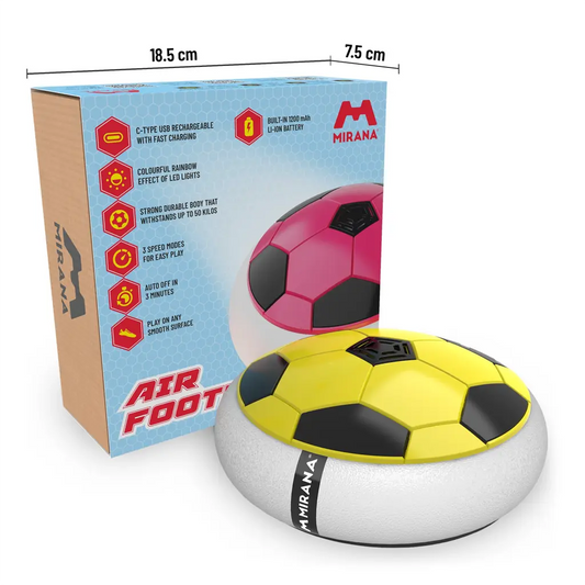 Mirana Type-C USB Rechargeable Hover Football Indoor Floating Hoverball Soccer | Air Football Neon Lite | Made in India Fun Toy Best Gift for Boys and Kids (Red)