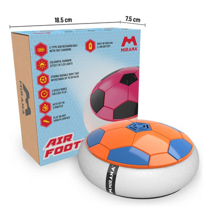 Mirana Type-C USB Rechargeable Hover Football Indoor Floating Hoverball Soccer | Air Football Neon Lite | Made in India Fun Toy Best Gift for Boys and Kids (Red)