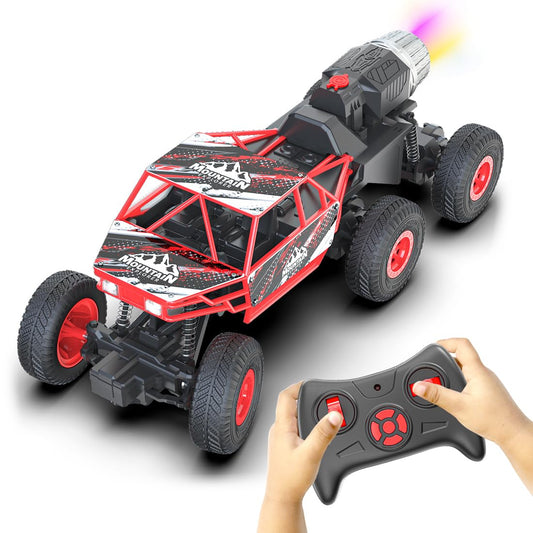 Mirana Mega Ranger | 6WD 4x4 RC Car Toy for Kids | High Speed ATV Remote Control Rock Crawler with Smoke Exhaust | C-Type USB Rechargeable Offroad Monster Truck | Gift for Boys & Girls (Silver)