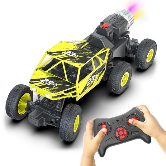 Mirana Mega Ranger | 6WD 4x4 RC Car Toy for Kids | High Speed ATV Remote Control Rock Crawler with Smoke Exhaust | C-Type USB Rechargeable Offroad Monster Truck | Gift for Boys & Girls (Silver)